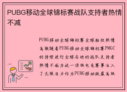PUBG移动全球锦标赛战队支持者热情不减